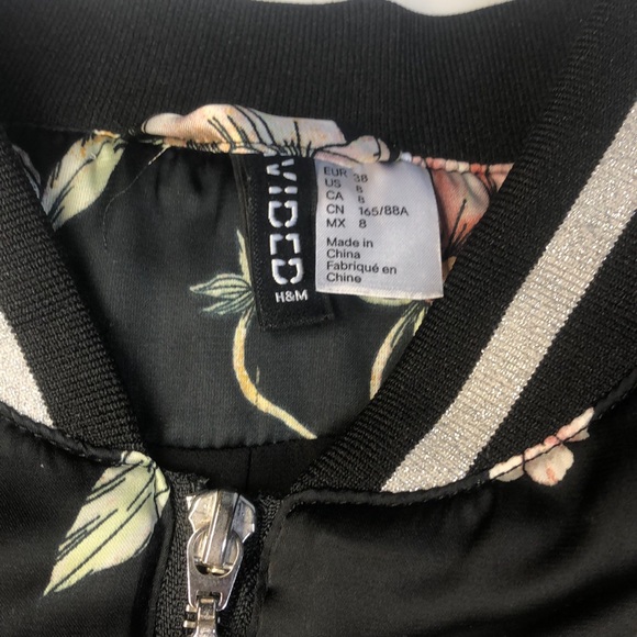 Divided Floral Bomber Jacket - Picture 7 of 8